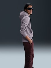 Nike Lilac Purple Phoenix Fleece Standard Pullover Varsity Logo Hoodie - Image 4 of 5
