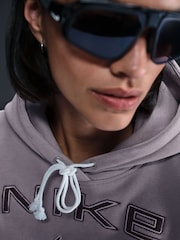 Nike Lilac Purple Phoenix Fleece Standard Pullover Varsity Logo Hoodie - Image 5 of 5