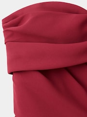 Mango Red Strapless Wide Leg Tailored Jumpsuit - Image 4 of 5