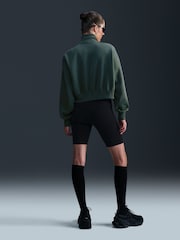 Nike Dark Green Phoenix Fleece Half Zip Mini Swoosh Cropped Sweatshirt - Image 2 of 5