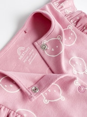 Pink/White Bear Baby Rompers 3 Pack - Image 6 of 7