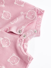Pink/White Bear Baby Rompers 3 Pack - Image 7 of 7