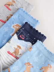 Blå Hamish the Highland Cow Ski - Jul Ankel Strumpor 4 Paket - Bild 7 av 7