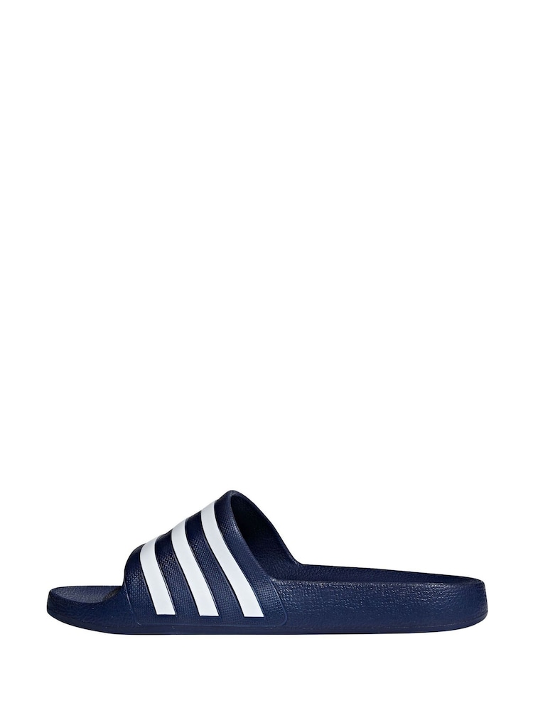 adidas Navy Sportswear Adilette Aqua Slides - Image 2 of 10
