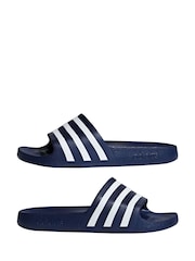 adidas Navy Sportswear Adilette Aqua Slides - Image 5 of 10