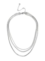 Aela Silver Tone Multi Row Snake Chain Necklace - Image 1 of 2