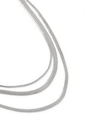 Aela Silver Tone Multi Row Snake Chain Necklace - Image 2 of 2