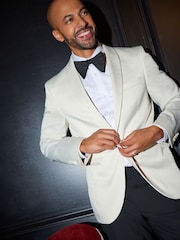 Cream Satin Tuxedo Jacket - Image 1 of 11