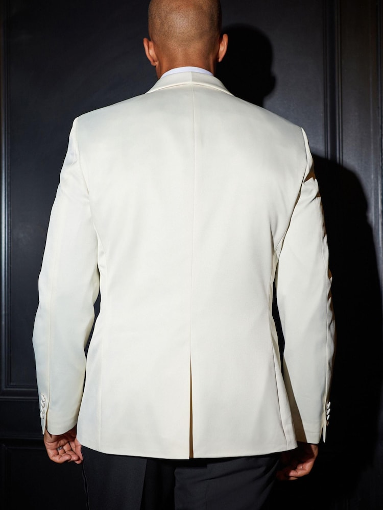 Cream Satin Tuxedo Jacket - Image 4 of 11