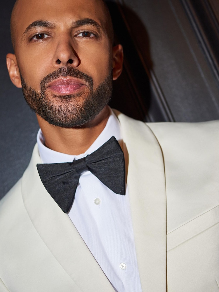 Cream Satin Tuxedo Jacket - Image 5 of 11