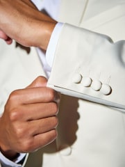 Cream Satin Tuxedo Jacket - Image 6 of 11