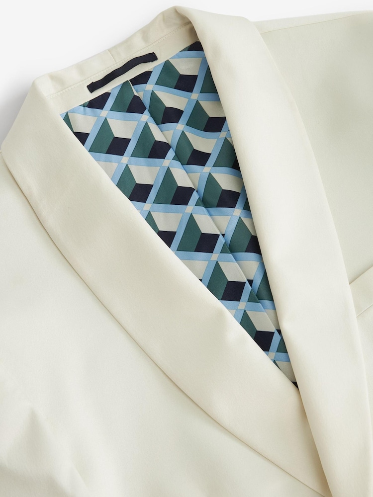 Cream Satin Tuxedo Jacket - Image 9 of 11