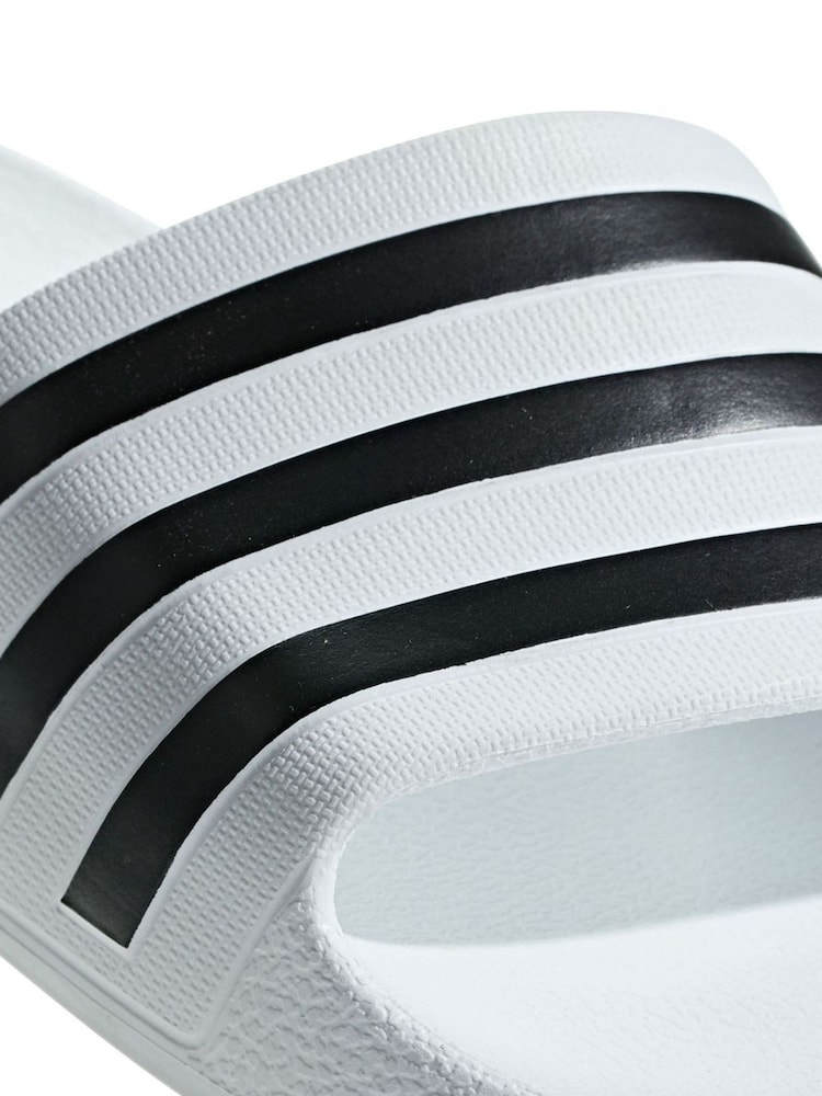 adidas White Sportswear Adilette Aqua Slides - Image 10 of 11