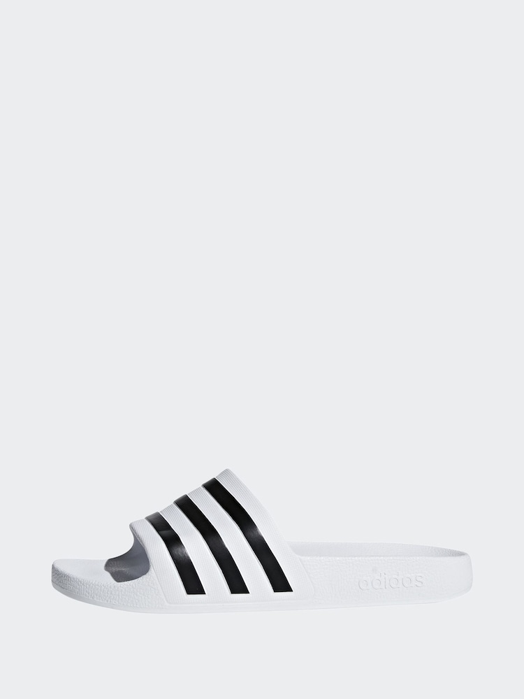 adidas White Sportswear Adilette Aqua Slides - Image 6 of 11