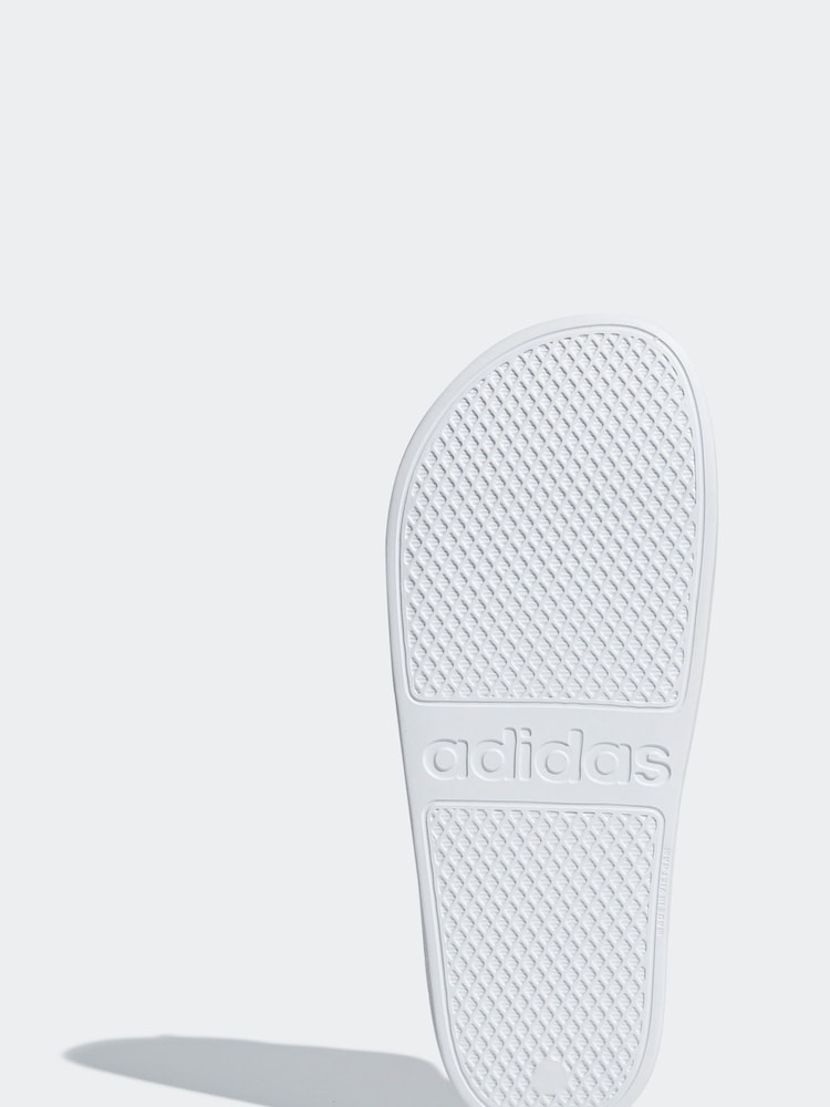 adidas White Sportswear Adilette Aqua Slides - Image 9 of 11