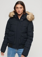 Superdry Blue Everest Hooded Puffer Bomber Jacket - Image 2 of 7