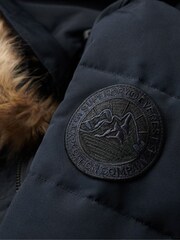 Superdry Blue Everest Hooded Puffer Bomber Jacket - Image 4 of 7