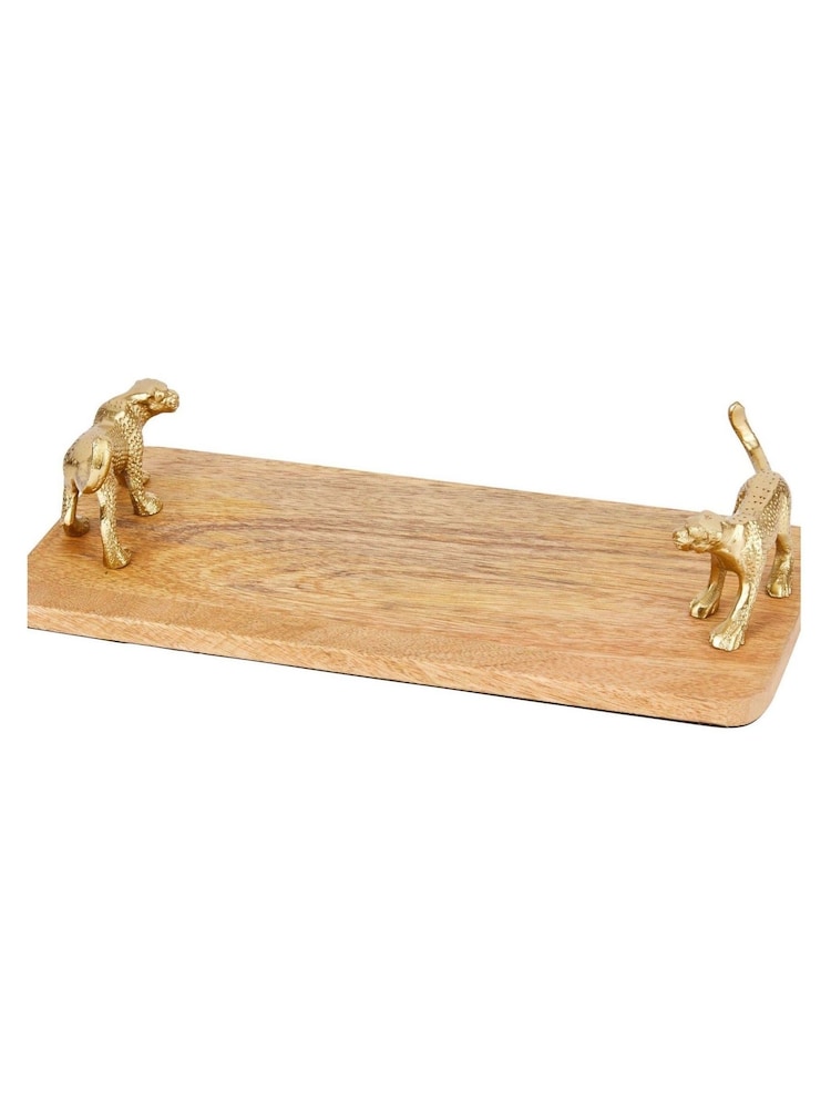 Bandeja de madera con asas de leopardo de Artesa Mango - Imagen 2 de 2 Bandeja de madera con asas de leopardo de Artesa Mango - Imagen 2 de 2