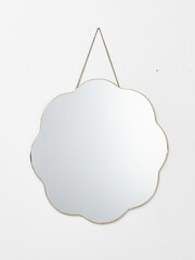 Oliver Bonas Gold Flora Scallop Hanging Mirror - Image 2 of 4