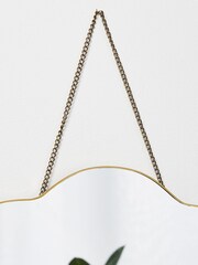 Oliver Bonas Gold Flora Scallop Hanging Mirror - Image 3 of 4