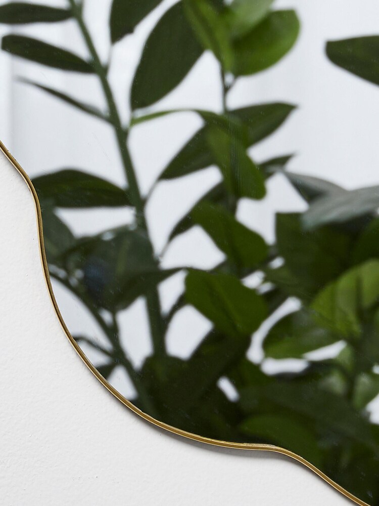 Oliver Bonas Gold Flora Scallop Hanging Mirror - Image 4 of 4 Oliver Bonas Gold Flora Scallop Hanging Mirror - Image 4 of 4