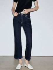 Mango Blue Sienna Ankle Crop Straight Jeans - Image 1 of 7