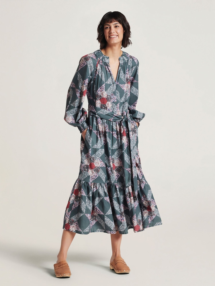 Thought Green Tarni Hemp Patchwork Midi Dress - Image 2 of 7