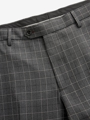 Charcoal Grey Tailored Fit Trimmed Check Suit Trousers - Image 5 of 7