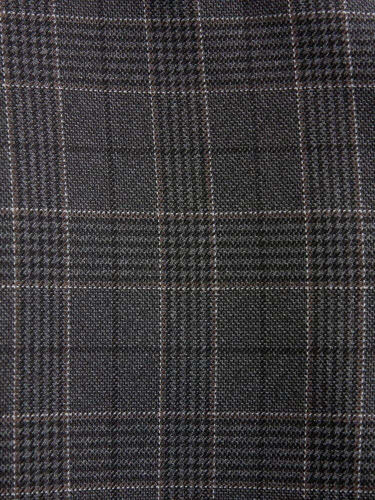 Gris de charbon de bois - Pantalon de costume à carreaux garni - Image 6 of 7