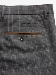 Charcoal Grey Tailored Fit Trimmed Check Suit Trousers - Image 7 of 7