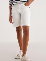 Simply Be White 24/7 Knee Shorts - Image 1 of 4