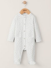 Mono blanco con estampado de nubes y botones de algodón 100% de Mamas & Papas - Imagen 1 de 4