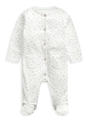 Mono blanco con estampado de nubes y botones de algodón 100% de Mamas & Papas - Imagen 2 de 4