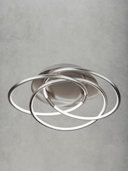 Searchlight Satin Silver Cebu Flush Ceiling Light - Image 1 of 3