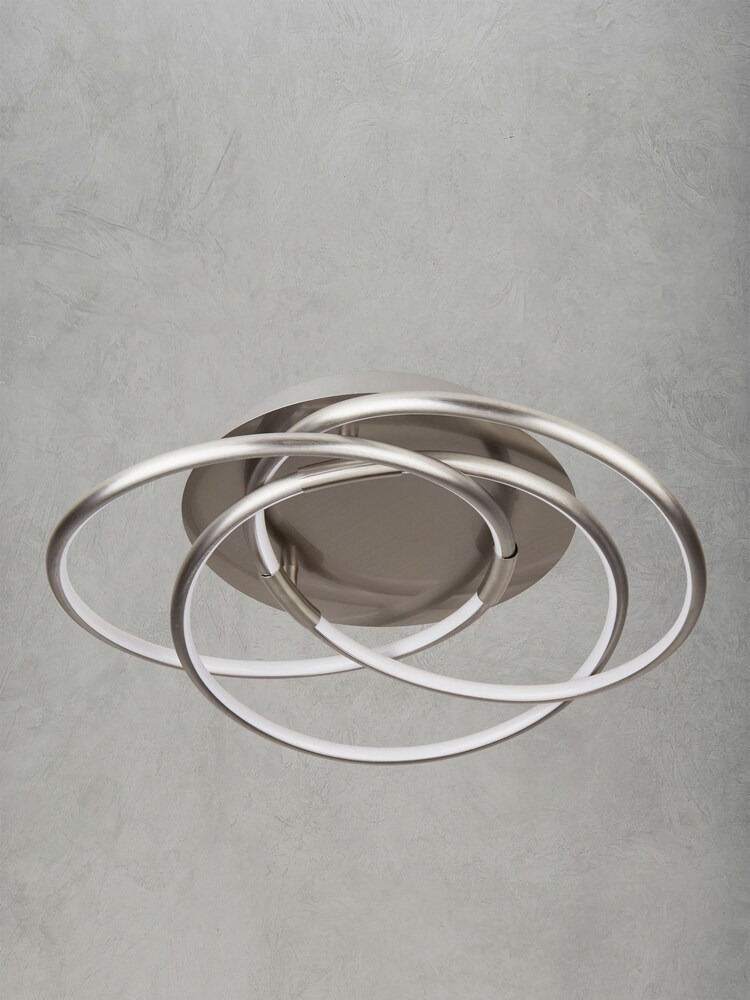 Searchlight Satin Silver Cebu Flush Ceiling Light - Image 2 of 3