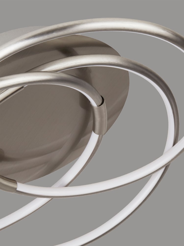 Searchlight Satin Silver Cebu Flush Ceiling Light - Image 3 of 3