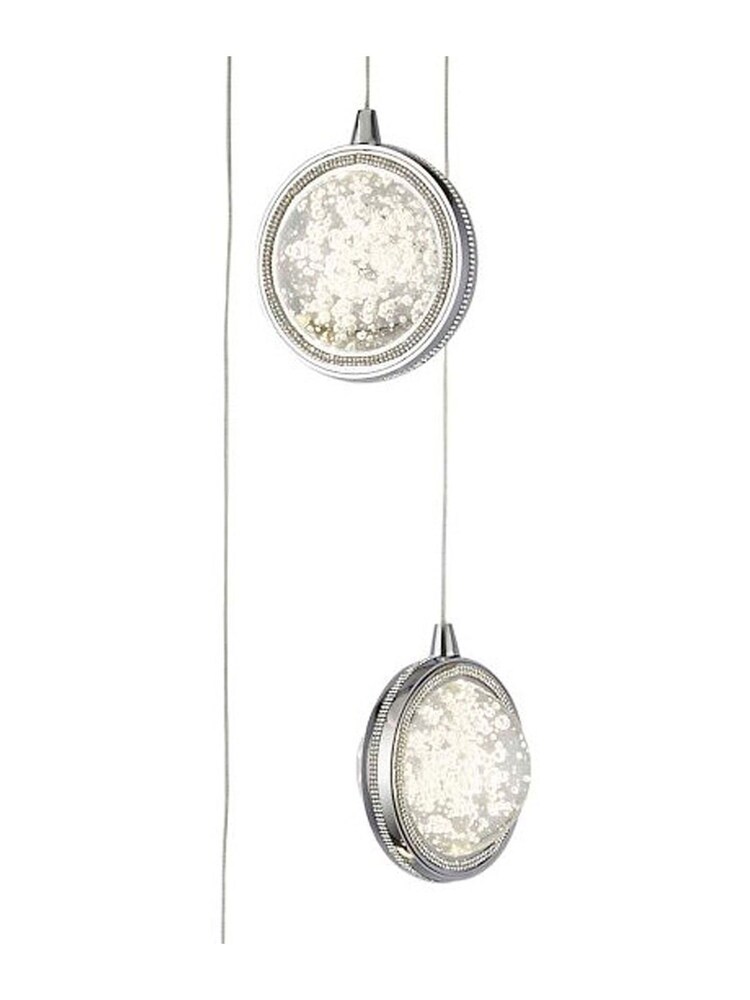 Searchlight Chrome Arum Bubble Glass 5Lt Pendant Ceiling Light - Image 3 of 3