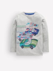 Boden Grey Longsleeve Superstitch T-Shirt - Image 1 of 3