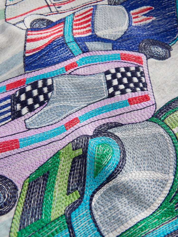 Boden Grey Longsleeve Superstitch T-Shirt - Image 3 of 3