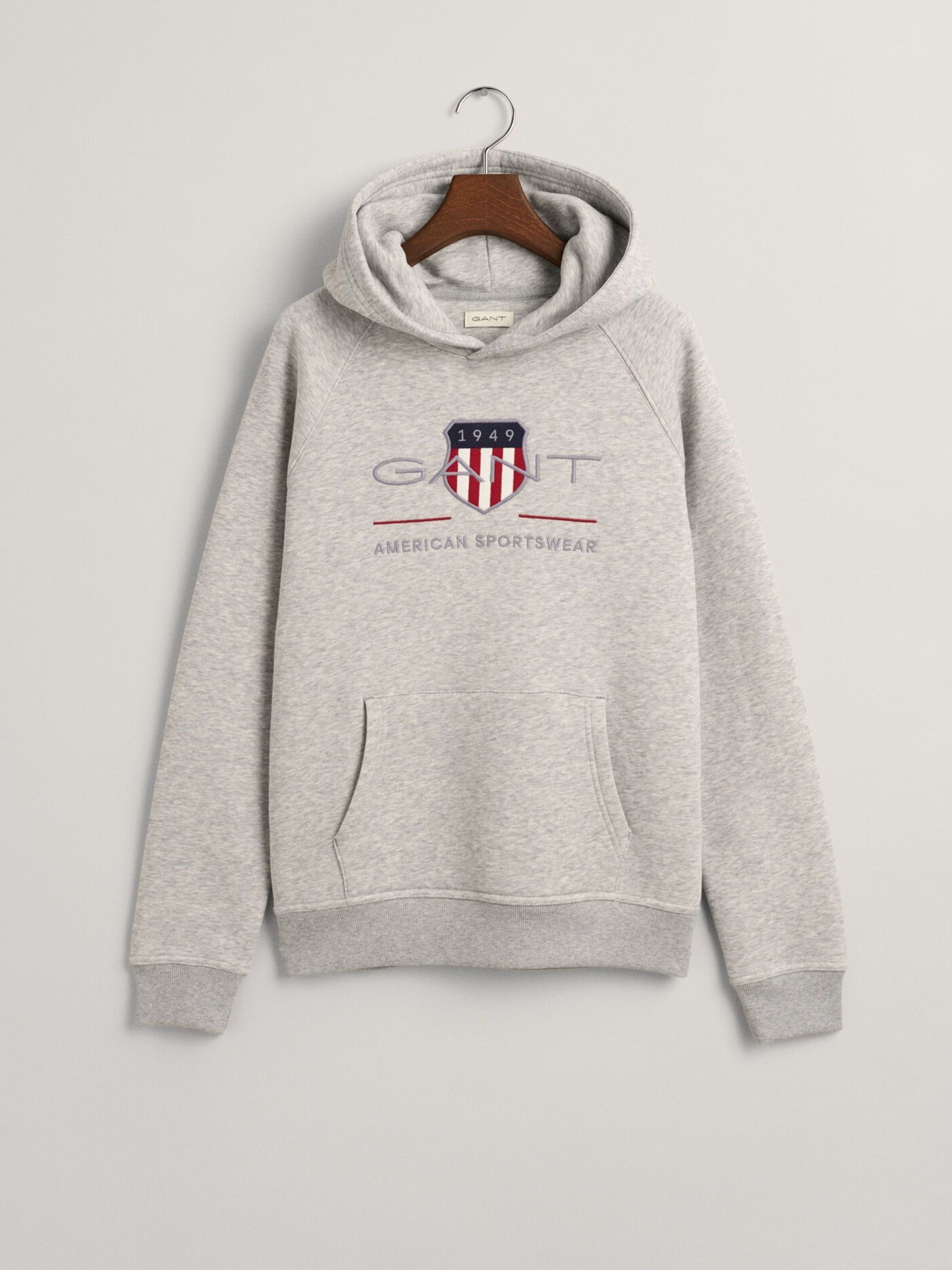 Buy GANT Grey Archive Shield Logo Hoodie from Next Luxembourg