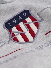 GANT Grey Archive Shield Logo Hoodie - Image 3 of 3