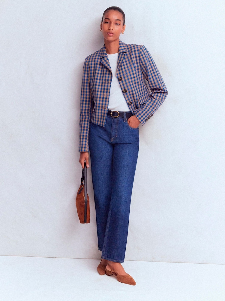 Boden Blue Dartmouth Cotton Blazer - Image 1 of 6 Boden Blue Dartmouth Cotton Blazer - Image 1 of 6
