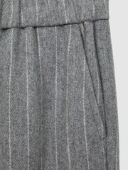 Reiss Grey Faye 4-9 yrs Wool Blend Striped Elasticated Trousers - Image 6 of 6