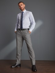 Light Grey Regular Fit Signature Tollegno Wool Suit: Trousers - Image 3 of 6