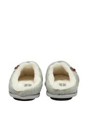 Dunlop Grey Ladies Closed Toe Quilted Mule Slippers - Image 3 of 4