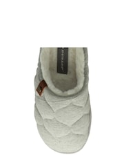 Dunlop Grey Ladies Closed Toe Quilted Mule Slippers - Image 4 of 4