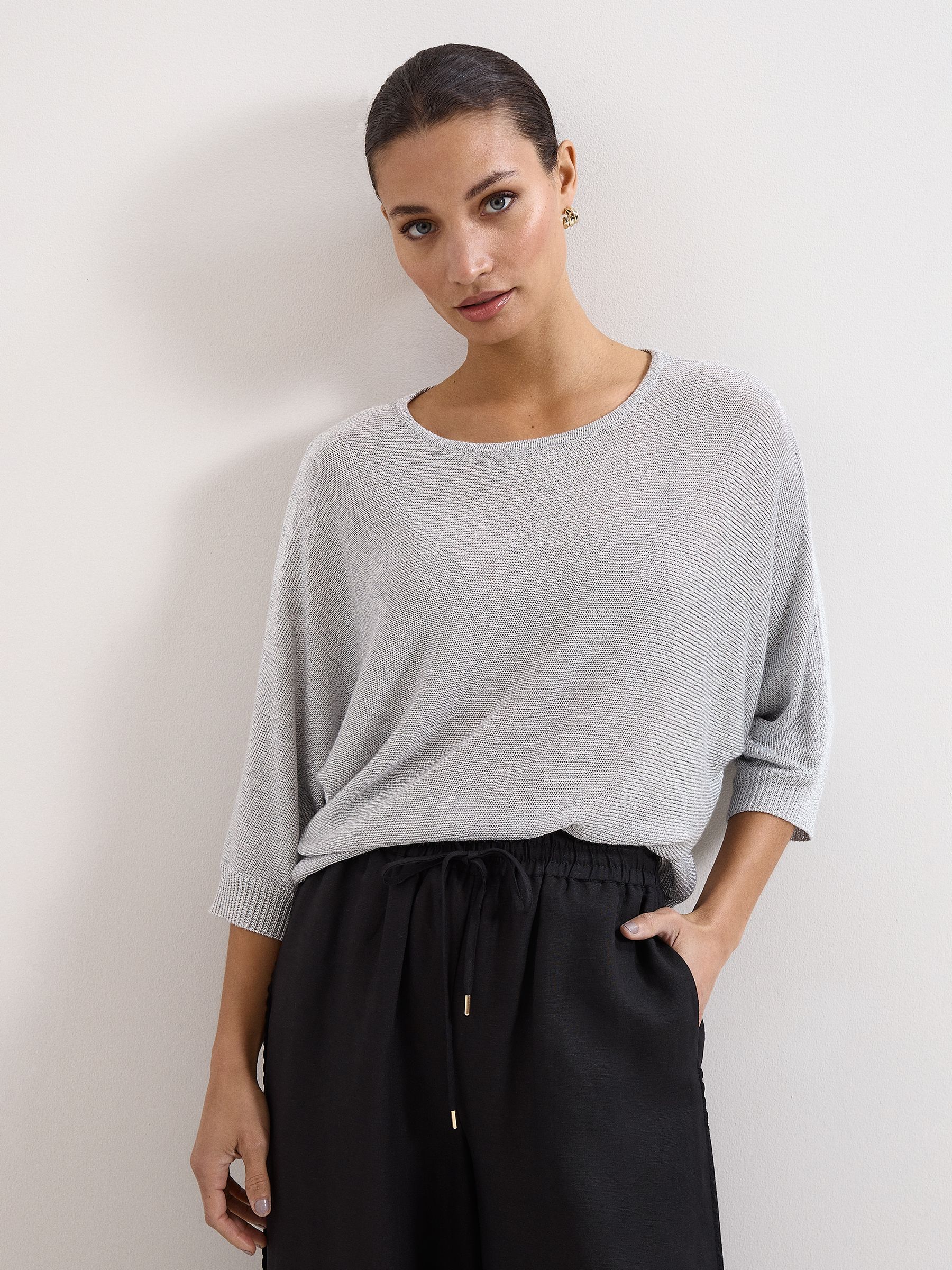 Phase Eight Women's Metallic Silver Cristine Metallic Knitted Jumper In Medium - Image 4