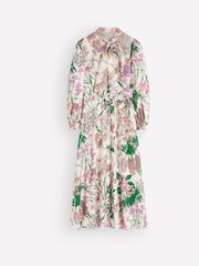 Boden Cream Floral Bow Detail Shirt Dress - Image 1 of 5