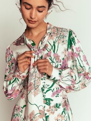 Boden Cream Floral Bow Detail Shirt Dress - Image 2 of 5