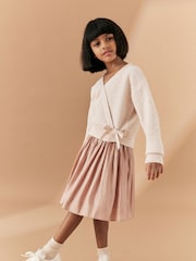 Pink Ballet Style Wrap Front Tie Jumper (3-16yrs) - Image 1 of 9